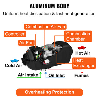 8KW Parking Heater 12V Car Diesel Air Heater All-In-One with LCD Monitor Bus Trailer Boat Trunk Diesel Vehicles Heating