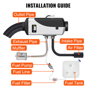 5KW Car Heater 12V Diesel Air Heater With LCD Switch Silencer for RV Trailer Boat Truck Factory Home Bus Diesel Heating