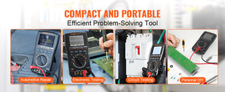 2-in-1 Handheld Digital Oscilloscope 2.5MS/S 1MHZ Portable Oscilloscope Multimeter for Automotive Repair Circuit Testing