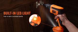 Drywall Screw Gun 20V Max Drywall Screwgun 4200RPM Brushless Cordless Drywall Gun Kit w/2 Battery Packs Built-in LED Light