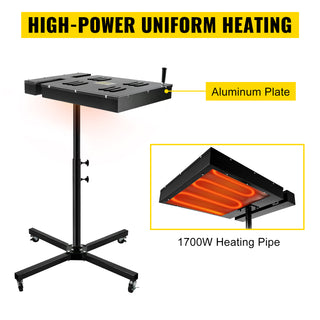 Flash Dryer Screen Printing Machine 16x16 / 18x18 / 18x24in for T-Shirts Fixed Temperature DIY High-power Uniform Heating