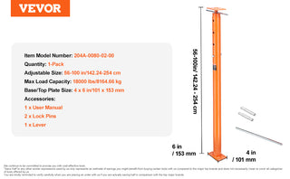 18000/11200lbs House Floor Jack Adjustable Telescoping Jack Support Beam Basement Jack Post Pole for Leveling Lift Support