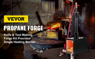 Gas Propane Forge Blacksmithing Furnace Portable Single Burner One Door Control 2300° F Temperature for Knife & Metal Tool