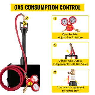 Gas Propane Forge Blacksmithing Furnace Portable Single Burner One Door Control 2300° F Temperature for Knife & Metal Tool