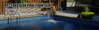 30-90CM Pool Fountain Waterfall W/ LED Light Water Pipe Acrylic Fountain Pond Garden Swimming Pool Water Fountain Decor