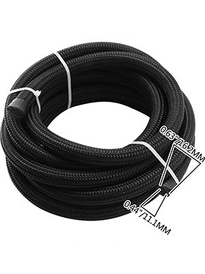 6 / 8 AN 32.8 FT Steel Nylon Braided Oil Fuel Hose Line Kit 20 PCS Hose End 1000 PSI Burst Pressure Aluminum Adapter Tool