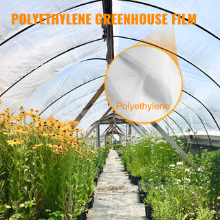 Greenhouse Film 12 x 25 ft Greenhouse Polyethylene Film 6Mil/0.15 mm Thickness Greenhouse Clear Plastic Film UV Resistant