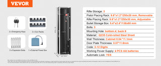 3 Gun Safe,Gun Security Cabinet w/Lock & Digital Keypad, Quick Access Gun Storage Cabinet with Removable Shelf,Pistol Rack