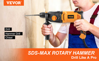 800W Rotary Hammer Max Drilling 26mm 4Modes SDS-Plus Corded Chipping Concrete Breaker Electric Demolition Impact Drill