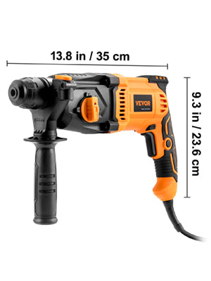 800W Rotary Hammer Max Drilling 26mm 4Modes SDS-Plus Corded Chipping Concrete Breaker Electric Demolition Impact Drill