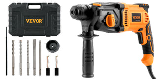 800W Rotary Hammer Max Drilling 26mm 4Modes SDS-Plus Corded Chipping Concrete Breaker Electric Demolition Impact Drill