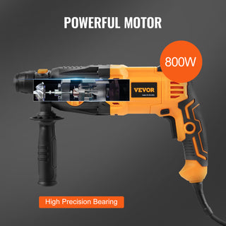 800W Rotary Hammer Max Drilling 26mm 4Modes SDS-Plus Corded Chipping Concrete Breaker Electric Demolition Impact Drill