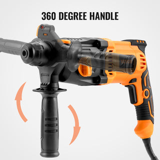 800W Rotary Hammer Max Drilling 26mm 4Modes SDS-Plus Corded Chipping Concrete Breaker Electric Demolition Impact Drill