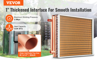 Heat Exchanger Water to Air 18"x 20" for Outdoor Wood Furnaces Residential Heating and Cooling and Forced Air Heating