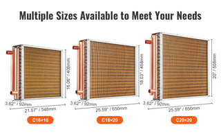 Heat Exchanger Water to Air 18"x 20" for Outdoor Wood Furnaces Residential Heating and Cooling and Forced Air Heating