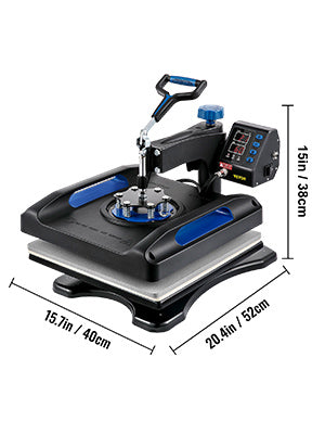 Heat Press Machine 12 x 15 /15x15 Inches Fast Heating 360 Swing Away Digital Sublimation T-shirt Vinyl Transfer Printer