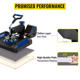 Heat Press Machine 12 x 15 /15x15 Inches Fast Heating 360 Swing Away Digital Sublimation T-shirt Vinyl Transfer Printer