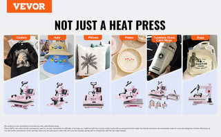 Heat Press Machine 12 x 15 inch  8 in 1 Heat Transfer Machine 360° Swing Away T-Shirt for T-Shirts/Mugs/Hats/Plates Pink