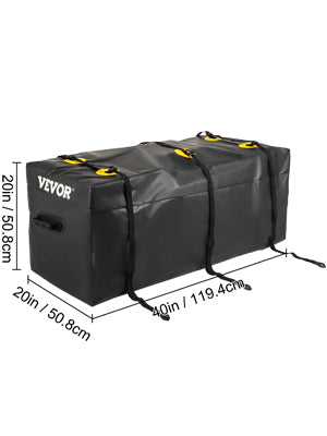 Hitch Cargo Carrier Bag Waterproof 840D PVC 11/12/22 Cubic Feet Heavy Duty Cargo Bag for Hitch Carrier with Strips