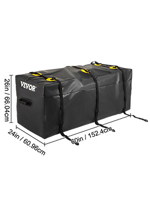 Hitch Cargo Carrier Bag Waterproof 840D PVC 11/12/22 Cubic Feet Heavy Duty Cargo Bag for Hitch Carrier with Strips