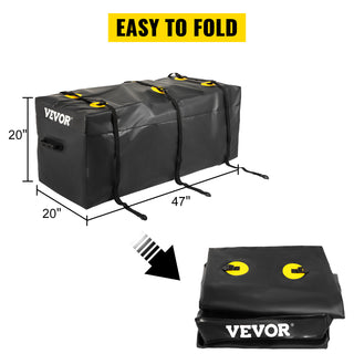 Hitch Cargo Carrier Bag Waterproof 840D PVC 11/12/22 Cubic Feet Heavy Duty Cargo Bag for Hitch Carrier with Strips