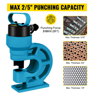 CH-60 Hydraulic Knockout Punch Tool 31Ton Hole Digger Force Puncher Iron Plate Max 10mm Thickness Hole Punching Machine