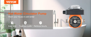 Hot Water Circulation Pump 100W DN20 Inlet/Outlet & DN15 Adapter Used for Shower Faucets in Electric Hot Water Systems