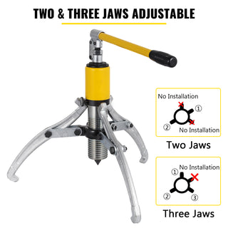 15 Ton Hydraulic Gear Wheel Bearing Puller Separator Tool Two & Three Adjustable Jaws With Portable Box for Repair Shop