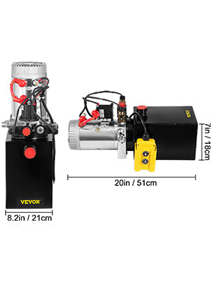 Car Jack Hydraulic Pump 12V DC Double Acting Power Unit 4-20 Quart Steel Oil Tank Dump Trailer Truck Car Lift Motor Pump