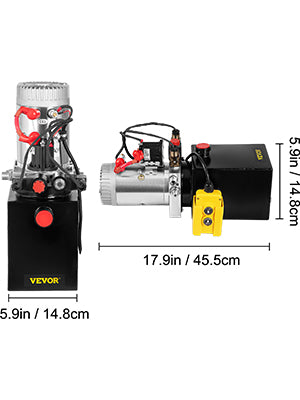 Car Jack Hydraulic Pump 12V DC Double Acting Power Unit 4-20 Quart Steel Oil Tank Dump Trailer Truck Car Lift Motor Pump