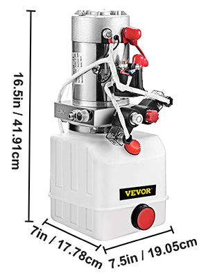 12V DC Hydraulic Pump Double Acting With 4 6 8 10 Quart Plastic Oil Tank for Dump Trailer Car Jak Lifting Tools Power Unit