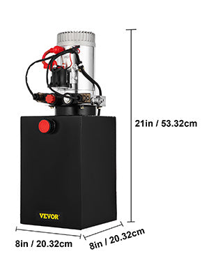 Car Jack Hydraulic Pump 12V DC Double Acting Power Unit 4-20 Quart Steel Oil Tank Dump Trailer Truck Car Lift Motor Pump