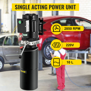 Car Lift Hydraulic Pump with 10L Tank Single Phase 220V 110V Power Unit Vehicle Hoist for Auto Repair and Aerial Platform