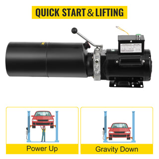 Car Lift Hydraulic Pump with 10L Tank Single Phase 220V 110V Power Unit Vehicle Hoist for Auto Repair and Aerial Platform