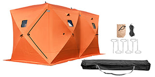 Ice Fishing Tent Warm Awning Pop-Up 8-Person Oxford Fabric Waterproof Windproof Canopy for Winter Fishing Camping Hiking