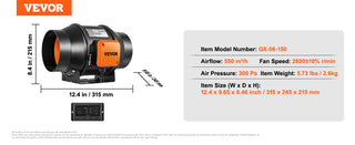 Inline Duct Fan with Temperature Humidity Controller EC-motor Ventilation Exhaust Fan Air Ventilator for Home Bathroom