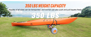 350lbs Kayak Trailer Cart Foldable Canoe Trolley Cart with 12'' Tires for Paddle Boards Float Mats Jon Boats Transport