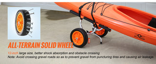 450lbs Load Capacity Detachable Canoe Trolley Cart with 12'' Solid Tires for Kayaks Paddleboards Float Mats Jon Boats