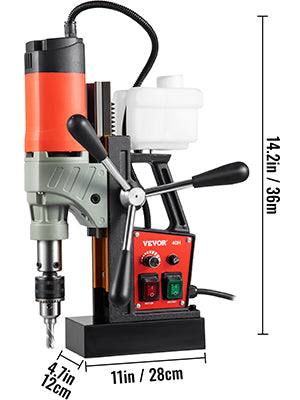 Magnetic Drill, 1200W 1.57" Boring Diameter, Portable Electric Mag Drill Press w/Variable Speed, 580RPM Drilling Machine