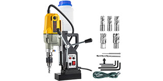 1100W Magnetic Drill Press 7/12 Bits 40mm Electric Mag Bench Tapping Drilling Rig Machine for Engineering Steel Structure