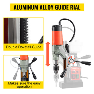 Magnetic Drill, 1200W 1.57" Boring Diameter, Portable Electric Mag Drill Press w/Variable Speed, 580RPM Drilling Machine