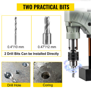 Magnetic Drill, 1200W 1.57" Boring Diameter, Portable Electric Mag Drill Press w/Variable Speed, 580RPM Drilling Machine