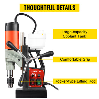 Magnetic Drill, 1200W 1.57" Boring Diameter, Portable Electric Mag Drill Press w/Variable Speed, 580RPM Drilling Machine