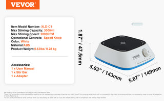 Magnetic Stirrer Hot Plate 0-1500/2000 RPM Hot Plate w/ Magnetic Stirrer 2L/3L/5L/20L Hot Plate Stirrer Stir Bars Included