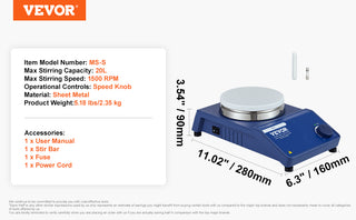 Magnetic Stirrer Hot Plate 0-1500/2000 RPM Hot Plate w/ Magnetic Stirrer 2L/3L/5L/20L Hot Plate Stirrer Stir Bars Included