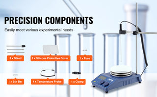 Magnetic Stirrer Hot Plate 0-1500/2000 RPM Hot Plate w/ Magnetic Stirrer 2L/3L/5L/20L Hot Plate Stirrer Stir Bars Included