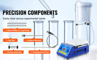 Magnetic Stirrer Hot Plate 0-1500/2000 RPM Hot Plate w/ Magnetic Stirrer 2L/3L/5L/20L Hot Plate Stirrer Stir Bars Included