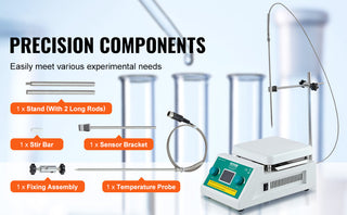 Magnetic Stirrer Hot Plate 0-1500/2000 RPM Hot Plate w/ Magnetic Stirrer 2L/3L/5L/20L Hot Plate Stirrer Stir Bars Included