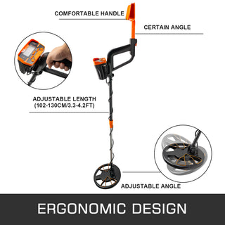 Metal Detector Waterproof Disc Underwater Underground High Accuracy Sensitive LCD Display Humanity for Adults and Children