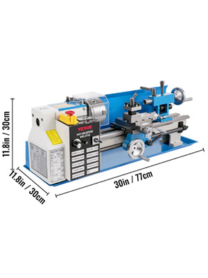 Mini Metal Lathe Machine 7"x14" Benchtop Digital Display 550W Variable Speed with 3-jaw Chuck for Metal Turning Threading